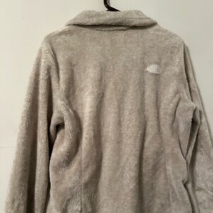 North Face cream colored fuzzy jacket